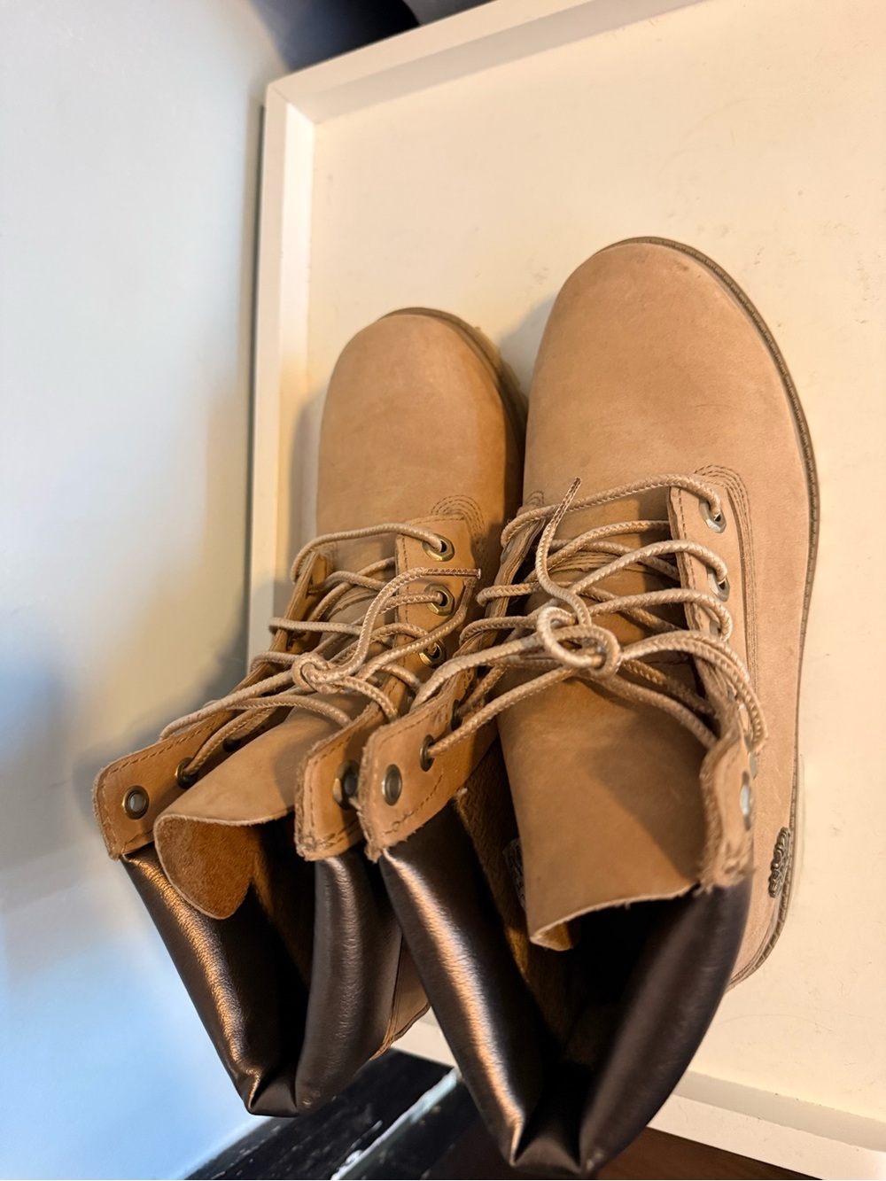 Timberland Wheat Brown Leather Lace-Up Work Boots - Picture 5 of 7